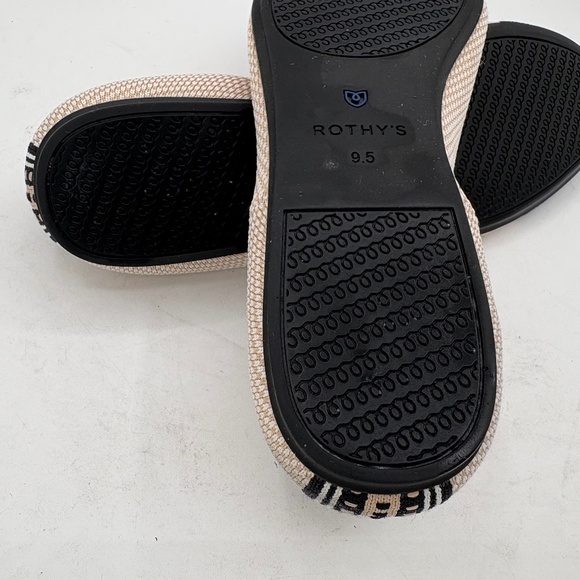 Rothy’s The Square In Tuxedo Size 9.5 Cream Black Knit Cap Toe Ballet Flats - Picture 7 of 7